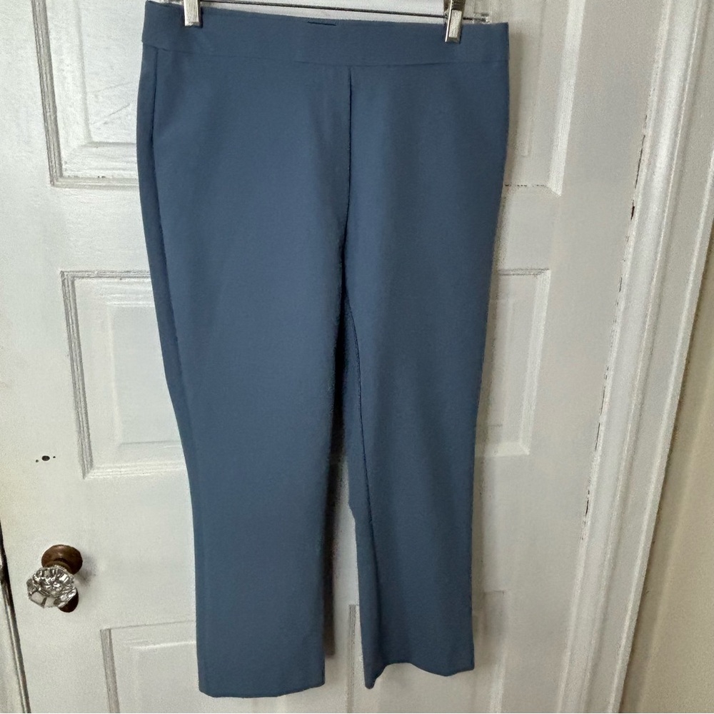 Jules & Leopold Straight-Leg Ponte Pants in Slate Blue